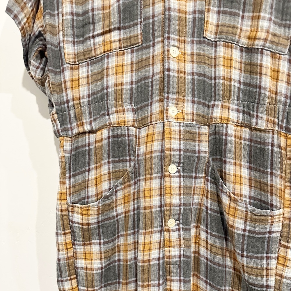 Free People x CP Shades Marci Plaid Coveralls Size Medium - Picture 6 of 11
